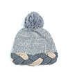 Зимна синьо-сива шапка с плетеница Zoe-0 снимка