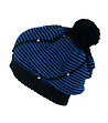 Плетена дамска шапка в черно и синьо Samira-0 снимка