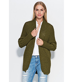 Дамска жилетка в цвят каки снимка