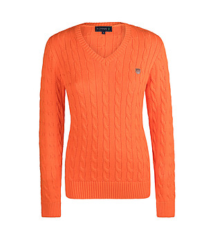Оранжев памучен дамски пуловер Slice снимка