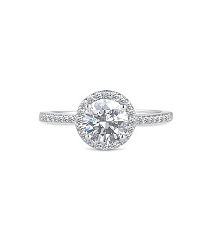 Елегантен позлатен дамски пръстен с кристали  снимка