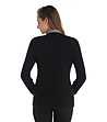 Черен памучен дамски пуловер с плетеници Sandbagger-1 снимка