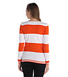 Памучен дамски пуловер в оранжево и цвят екрю Positano-1 снимка