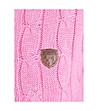 Розов памучен дамски пуловер с плетеници Slice-3 снимка