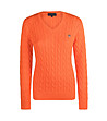 Оранжев памучен дамски пуловер Slice-0 снимка
