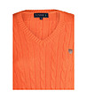 Оранжев памучен дамски пуловер Slice-2 снимка