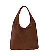 Кафява кожена дамска чанта с една дръжка Zila-0 снимка