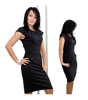 Елегантна черна рокля Zofia снимка