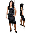Черна рокля със сатениран ефект Tori-0 снимка