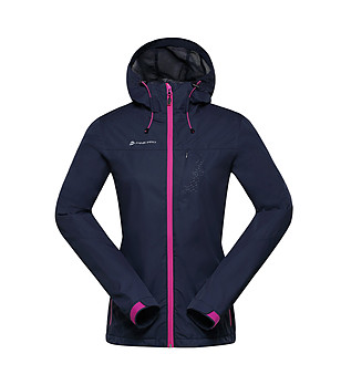 Дамско яке в цвят индиго с цикламени детайли Zenaide снимка