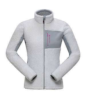 Пухкаво дамско спортно горнище в бяло и сиво Mukti снимка