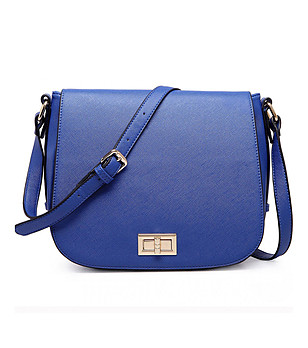 Синя дамска чанта за рамо снимка