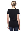 Черна памучна дамска тениска с лого Elisia-1 снимка