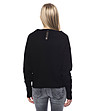 Черен дамски пуловер с надписи-1 снимка