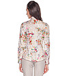 Дамска риза в цвят екрю с флорален принт-1 снимка
