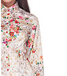 Дамска риза в цвят екрю с флорален принт-3 снимка