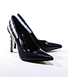 Черни дамски обувки с кариран елемент Rori-1 снимка