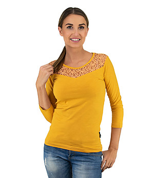 Дамска памучна блуза в оранжев нюанс снимка