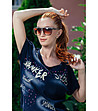 Спортен тъмносин дамски комплект от блуза и панталон-2 снимка