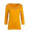 Дамска памучна блуза в оранжев нюанс-2 снимка