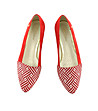 Велурени червени дамски обувки Rosalia-1 снимка