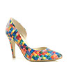 Многоцветни дамски кожени обувки Werona-0 снимка