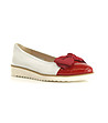 Кожени дамски обувки в бяло и червено Lena-0 снимка