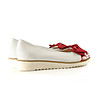 Кожени дамски обувки в бяло и червено Lena-2 снимка