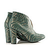 Дамски кожени обувки в зелен нюанс със зеброви шарки Fresia-3 снимка