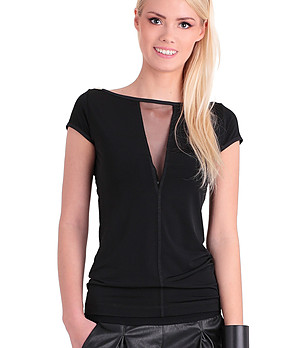 Черна дамска блуза Batui снимка