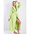 Дълъг зелен дамски халат Diana с качулка-0 снимка