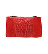 Червена кожена дамска чанта за рамо Holly-1 снимка