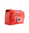 Червена кожена дамска чанта за рамо Holly-2 снимка