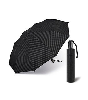 Черен чадър на фини бели райета снимка