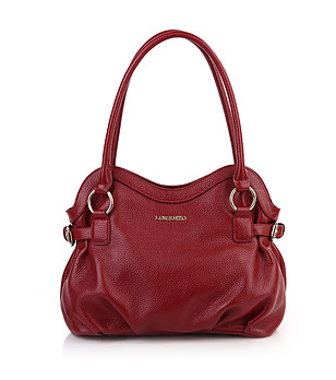 Дамска чанта от естествена кожа в цвят бордо Darlene снимка