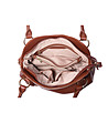 Дамска чанта от естествена кожа в цвят камел Darlene-3 снимка