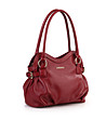 Дамска чанта от естествена кожа в цвят бордо Darlene-2 снимка