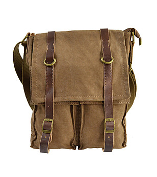 Текстилна чанта за рамо в цвят таупе Harris снимка