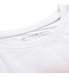 Бяла памучна дамска тениска с щампа-2 снимка