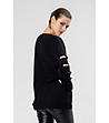 Черен дамски пуловер с джобове Muko-1 снимка
