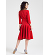Червена разкроена рокля Rhonda-1 снимка