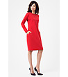 Червена рокля с джобове Rebecca-0 снимка