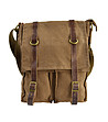 Текстилна чанта за рамо в цвят таупе Harris-0 снимка
