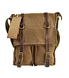 Текстилна чанта за рамо в цвят таупе Harris-3 снимка