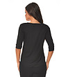 Черна дамска блуза с ефектен принт Omena-1 снимка