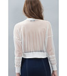 Прозрачна дамска блуза в цвят слонова кост Liddy-1 снимка