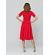 Червена рокля с нестандартни ръкави Trudie-1 снимка
