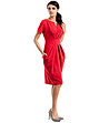 Червена рокля с набори-4 снимка