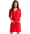 Червена рокля с права линия-0 снимка