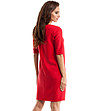 Червена рокля с права линия-1 снимка